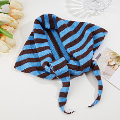 Polyester Striped Knitted Triangle Scarf for Women&nbsp;AJEW-CY0003-06