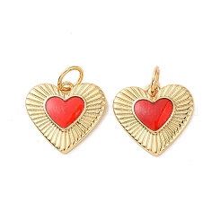 Heart Brass Enamel Pendants&nbsp;LS-KK-G435-07G-01