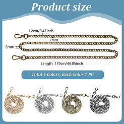 4Pcs 4 Colors Iron Twisted Chain Bag Chain Replacement&nbsp;IFIN-PH0002-56