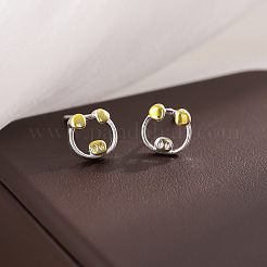 Hollow Brass Enamel Stud Earrings&nbsp;WG87257-01