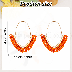3 Pairs 3 Colors Glass Seed Woven Beads Hoop Earrings&nbsp;EJEW-AN0003-74