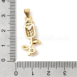 Brass Micro Pave Clear Cubic Zirconia Pendants&nbsp;KK-A296-07B-G