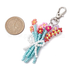 Bouquet Glass Seed Beaded Pendant Decoration&nbsp;HJEW-JM02561