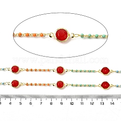 Brass Enamel Flat Round Link Chains&nbsp;CHS-H112-08G