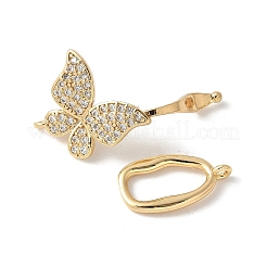 Brass Pave Clear Cubic Zirconia Fold Over Clasps&nbsp;KK-M320-09G