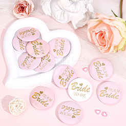 12Pcs Tinplate & Plastic Bride Badges for Wedding Party Bridal Shower Decoration&nbsp;AJEW-SC0032-08A