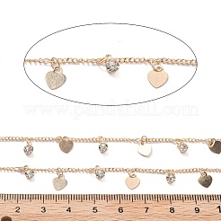 Handmade Brass & Glass Heart Chains&nbsp;CHC-L051-08KCG