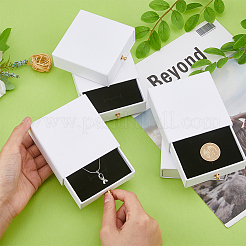 8Pcs Square Paper Drawer Jewelry Set Box&nbsp;CON-DC0001-08B