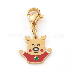 Christmas Themed 316 Surgical Stainless Steel Enamel Pendants&nbsp;HJEW-JM00458