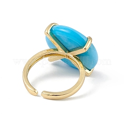 Lampwork Evil Eye Open Cuff Ring&nbsp;RJEW-C051-01G-03