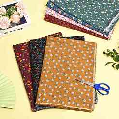 Cotton & Linen Flower Pattern Printed Fabric&nbsp;AJEW-FZC0003-01A
