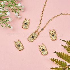 5Pcs Brass Micro Pave Cubic Zirconia Pendants&nbsp;ZIRC-SZ0004-47