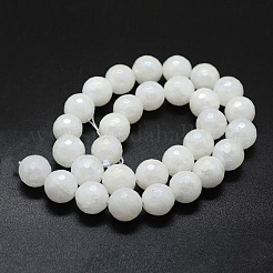 Electroplated Natural White Jade Beads Strands&nbsp;G-G749-05B-8mm