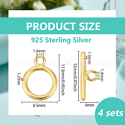925 Sterling Silver Toggle Clasps&nbsp;STER-BC0004-38G