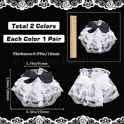 2 Pairs 2 Colors Polyester Bowknot Wedding Bridal Oversleeves&nbsp;BJEW-GF0001-20
