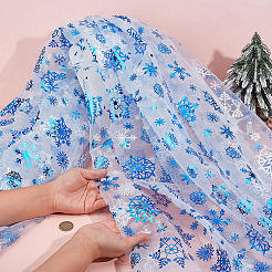 2M Polyester Snowflake Mesh Fabrics&nbsp;DIY-WH0622-389