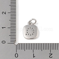 Rack Plating Brass Micro Pave CLear Cubic Zirconia Charms&nbsp;KK-E110-14P-Q