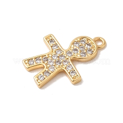 Brass Micro Pave Cubic Zirconia Pendants&nbsp;KK-P340-31G