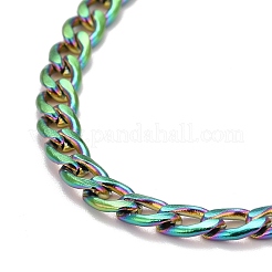 Ion Plating(IP) Rainbow Color 304 Stainless Steel Chain Bracelets for Women or Men&nbsp;BJEW-A039-04MC