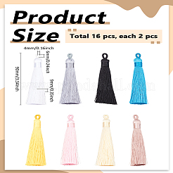 16Pcs 8 Colors Polyester Tassel Pendant Decoration&nbsp;AJEW-LP0007-15A