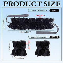 Detachable Polyester Lace False Collar & Oversleeves Sets&nbsp;AJEW-WH0481-518B