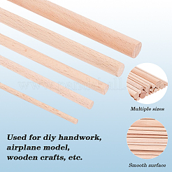 30Pcs 5 Styles Wood Craft Sticks&nbsp;WOOD-SP0001-75