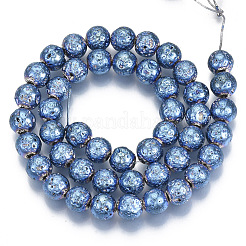 Electroplated Natural Lava Rock Beads Strands&nbsp;G-S352-30C-01