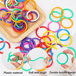 112Pcs 8 Colors Plastic Loose Leaf Binder Rings&nbsp;FIND-SP0002-92