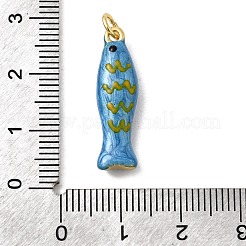 Brass Enamel Pendants&nbsp;KK-H092-08G-03