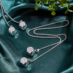 Alloy Hanging Dice with Dots Pendant Decorations&nbsp;HJEW-WH0043-68P