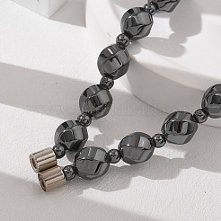 Round Twist Synthetic Non-Magnetic Hematite Beaded Necklaces&nbsp;NJEW-R020-04