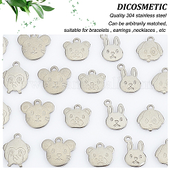 40Pcs 5 Style 201 Stainless Steel Charms&nbsp;STAS-DC0008-71