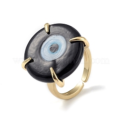 Lampwork Evil Eye Open Cuff Ring&nbsp;RJEW-C051-01G