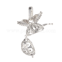 Brass Cage Pendants&nbsp;KK-K163-16S-NR