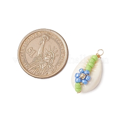 10Pcs 10 Colors Natural Cowrie Shell Pendants&nbsp;PALLOY-MZ00321