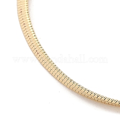 Brass Flat Snake Chain Necklaces for Women&nbsp;NJEW-Q344-04G