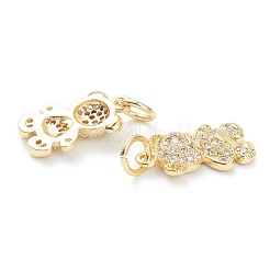 Brass Micro Pave Clear Cubic Zirconia Pendants&nbsp;ZIRC-J041-11