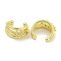Brass Micro Pave Cubic Zirconia Cuff Earrings&nbsp;EJEW-C104-035G