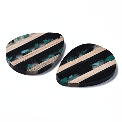 Stripe Resin & Walnut Wood Pendants&nbsp;X-RESI-N025-015A-D01