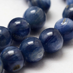 Natural Dyed & Heated Grade AA Kyanite/Cyanite/Disthene Round Bead Strands&nbsp;G-O143-07-8mm-1