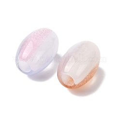 Opaque Resin with Glitter Powder European Beads&nbsp;RESI-G119-03