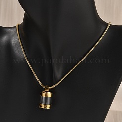 304 Stainless Steel Openable Empty Glass Bottle Pendant Necklaces&nbsp;NJEW-V001-08G