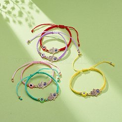 Adjustable Nylon Thread Cord Braided Beaded Bracelets&nbsp;BJEW-JB08741-01