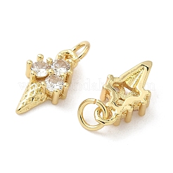 Brass Micro Pave Cubic Zirconia Pendants&nbsp;KK-Z120-44G