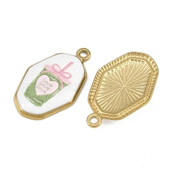 Printed 304 Stainless Steel Enamel Pendants&nbsp;SA-CBA1ED9-21G-02