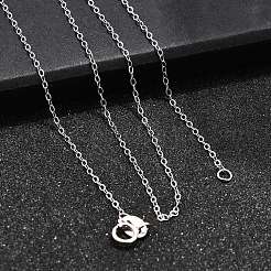Anti-Tarnish Rhodium Plated Sterling Silver Necklaces&nbsp;X-STER-M034-32B