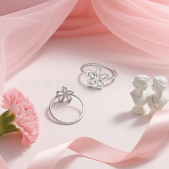 4Pcs 2 Colors Stainless Steel Finger Rings&nbsp;RJEW-GO0001-06