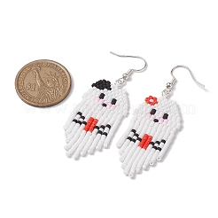 Iron with Glass Dangle Stud Earring&nbsp;EJEW-MZ00181