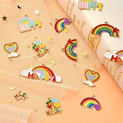 14Pcs 7 Styles Zinc Alloy Enamel Pendants&nbsp;ENAM-CJ0002-70
