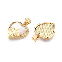 Brass Micro Pave Clear Cubic Zirconia Pendants&nbsp;KK-N254-203G